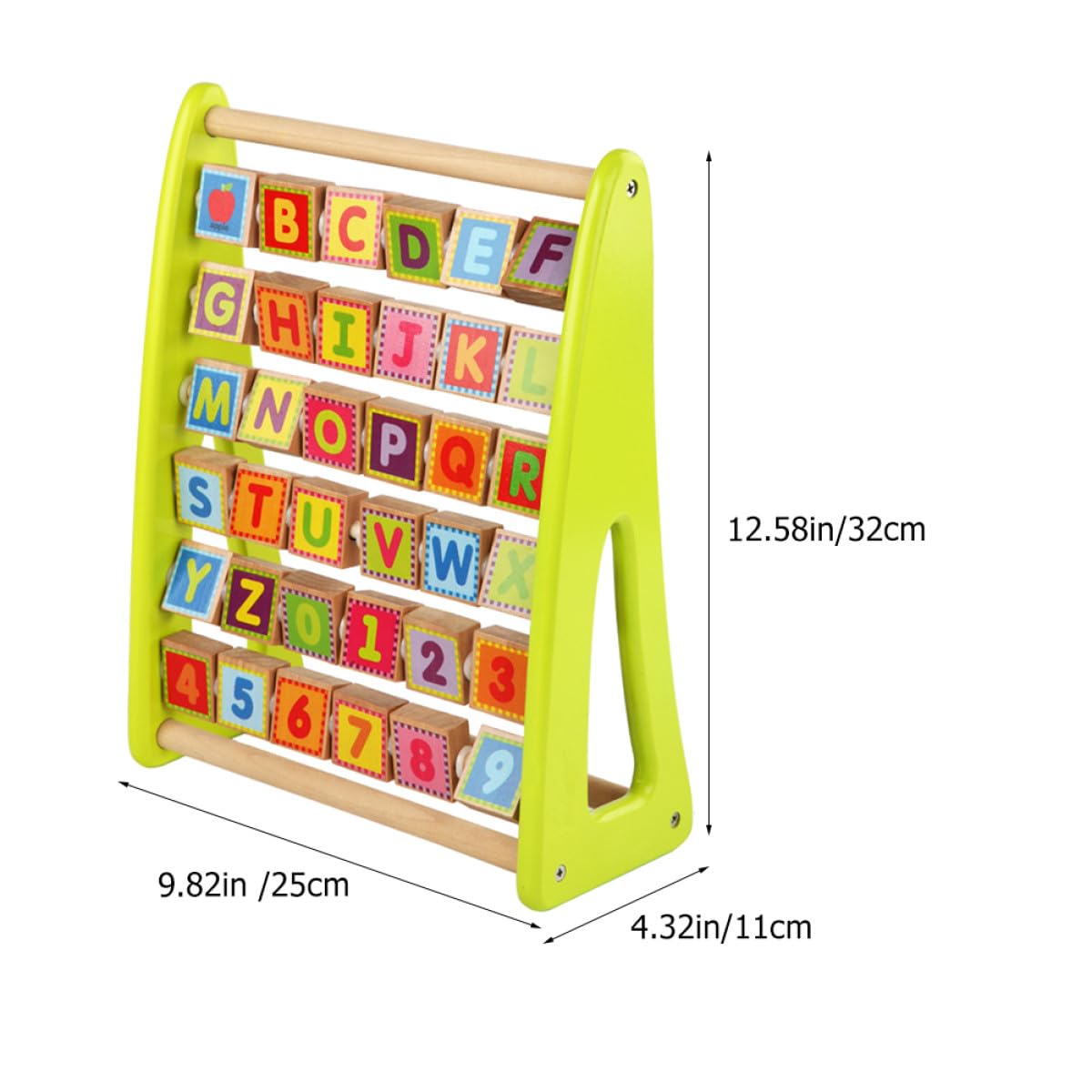 Abaodam Juguete de Letras de Madera Verde para Niños Decoracion Colegio