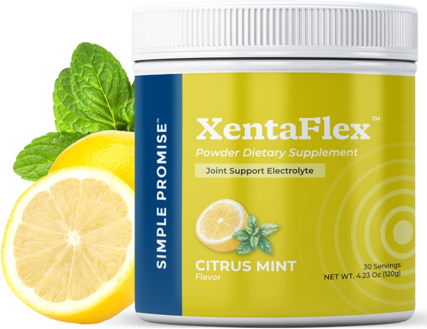 Simple Promise XentaFlex - Joint Support Electrolyte Powder with AquaLOX Boswellia & Potassium - Supports Hydration and Mobility -Joint Supplement for Men & Women - 30 Servings - Citrus Mint Flavor