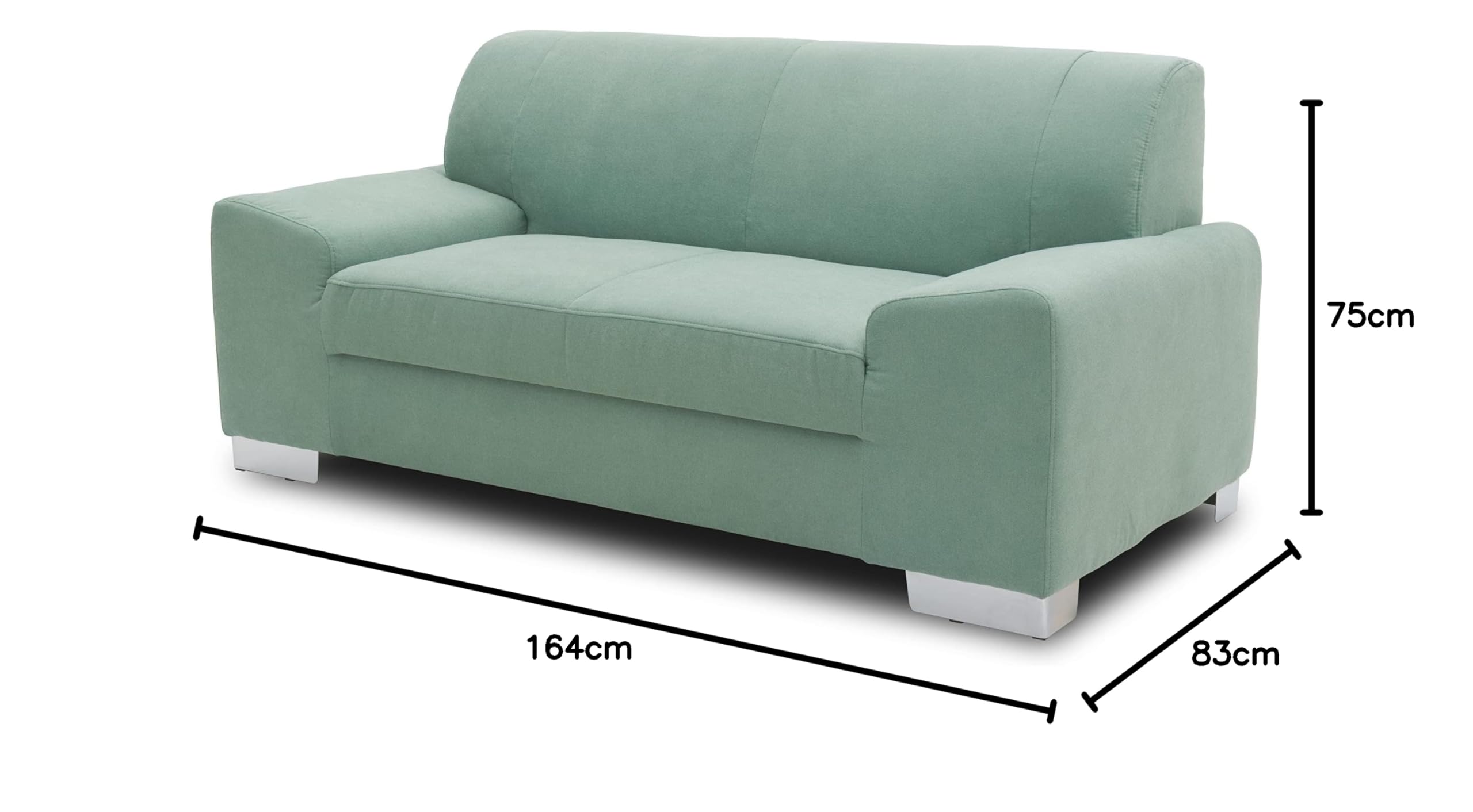 DOMO. collection Sofa Alisson, 2er Couch, 2-Sitzer, 2er Garnitur, Polstergarnitur 164 x 83 x 75 cm (BxTxH), in grün