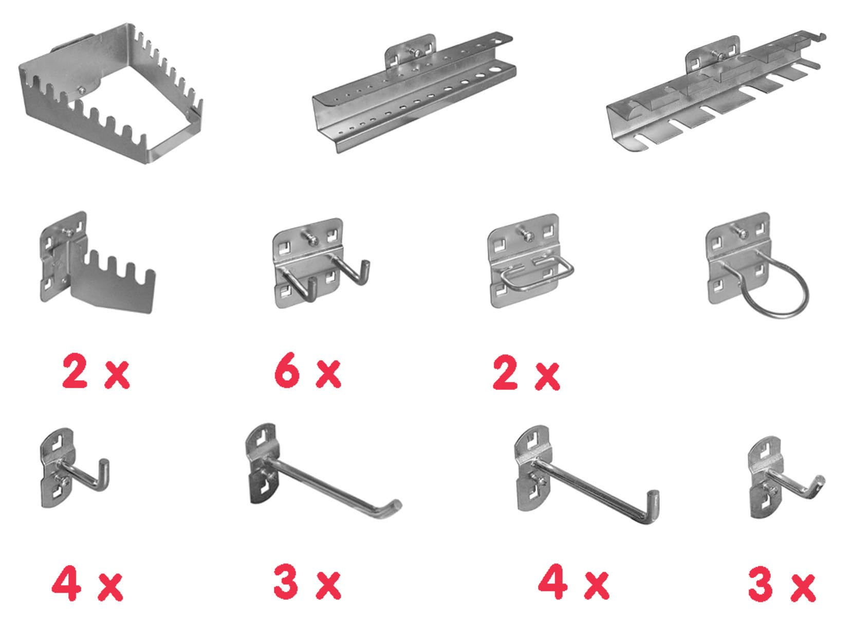 Güde 40768 Lot de 28 porte-outils Argenté, 200 mm x 75 mm x 190 mm