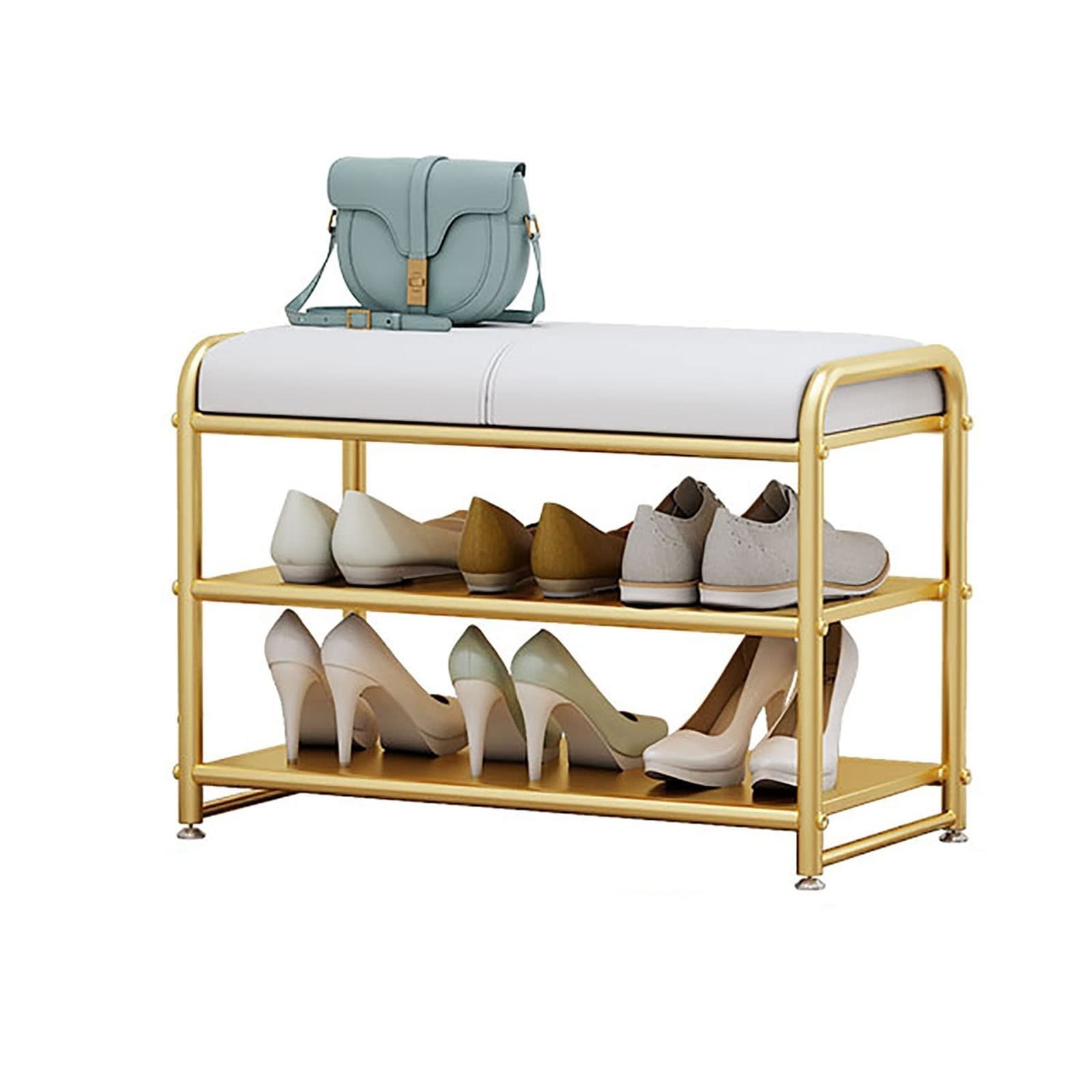 SXZenSpace Shoe Cabinets Entry living room shoe changing stool,iron simple rack,sittable cabinet (Size:70cm*32.5cm*48cm)