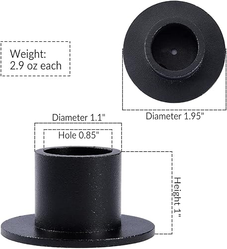 Miniatura 3 de 12 portavelas cónicos negros, portavelas de hierro mate, centros de mesa para decoración del hogar, aniversario de boda, fiesta, regalos de