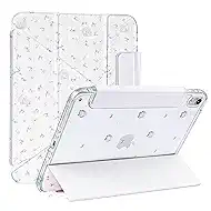 foriPad Air 11-inch M3/M2, iPad Air 5th/4th Generation,Cute Cartoon Pattern iPad Leather case,Automatic Wake-up Gift Box Packaging,Ultra-Thin Stand PC Hard Shell (Purple Bunny)