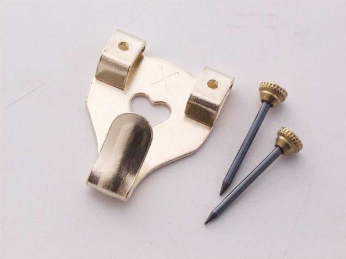 X Picture Hooks No.3 Brass Plated 3 Pack Blister - 12826