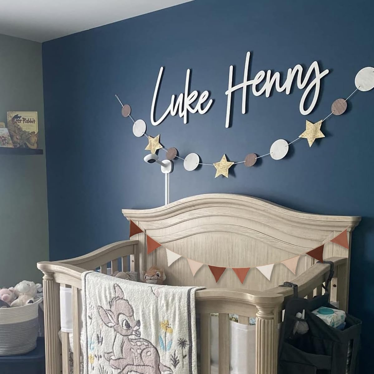 Pennant Banners Bunting Flags Beige and Coffee, Garland Triangle Banners Fabric for Boho Shower Wedding Party Decorations Nursery Playroom Decor(Beige Coffee) - Image 6