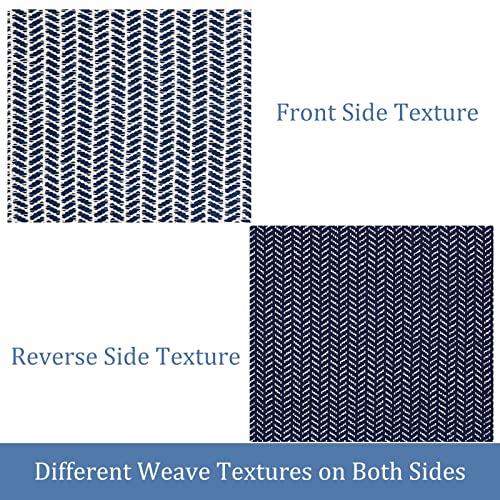 Lahome Boho Kitchen Runner, 2X6 Laundry Room Rug Lightweight Runners For Hallways Washable Runner Rug With Tassels, Farmhouse Cotton Blue Throw Rug Non-Shedding Carpet Runner For Entryway Bathroom #TOP4