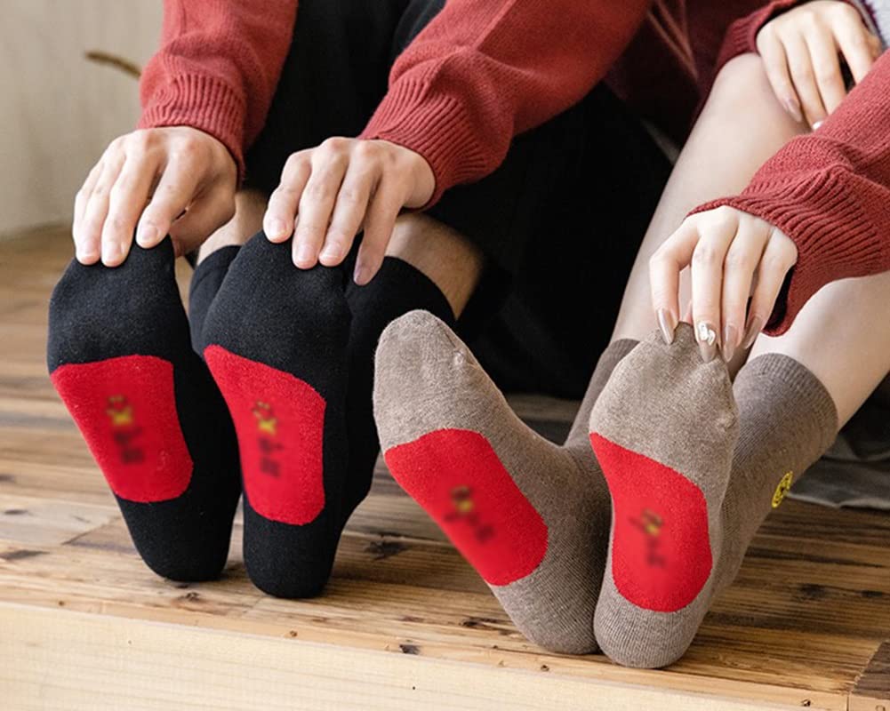 New Year Red Socks Chiński Nowy Rok Czerwone Skarpetki, Męskie Skarpetki Bawełniane Skarpety Sportowe, 2022 Festiwal Wiosenny Powodzenia Skarpetki, 4 Pary (Color : Style 4, Size : 39-44)