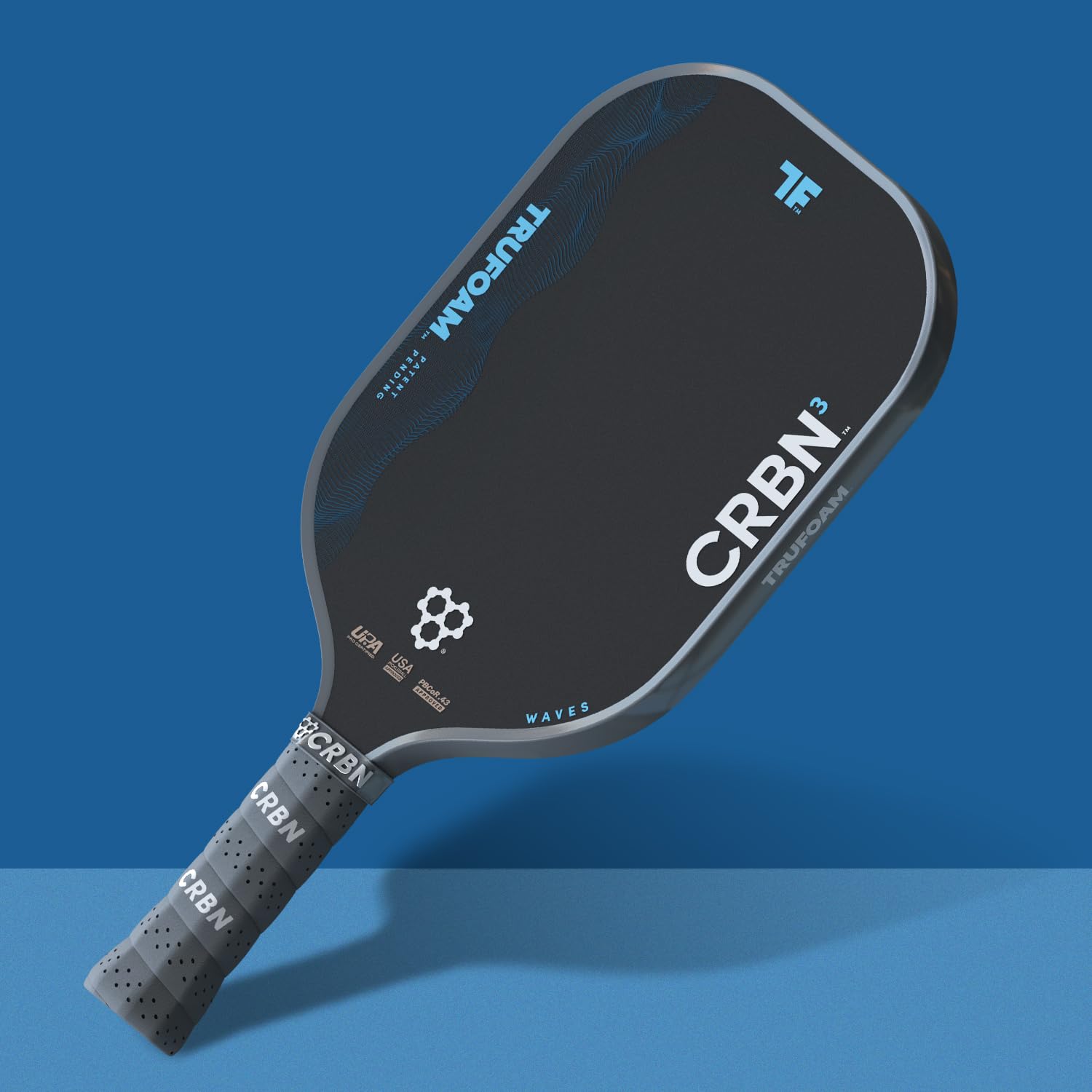 CRBN TruFoam Waves Pickleball-Paddel – Kohlefaser-Pickleball-Paddel – 100 % Schaumstoffkern für maximale Leistung, 14 mm