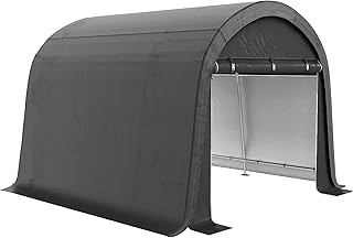 Outsunny Garagenzelt für Fahrräder, wasserdicht Zeltgarage mit Rolltor Anti-Staub-Fahrradabdeckung Schuppen Foliengerätehaus Fahradgarage für Außenbereich Terrasse Garten, 300cmx300cmx235cm, Grau