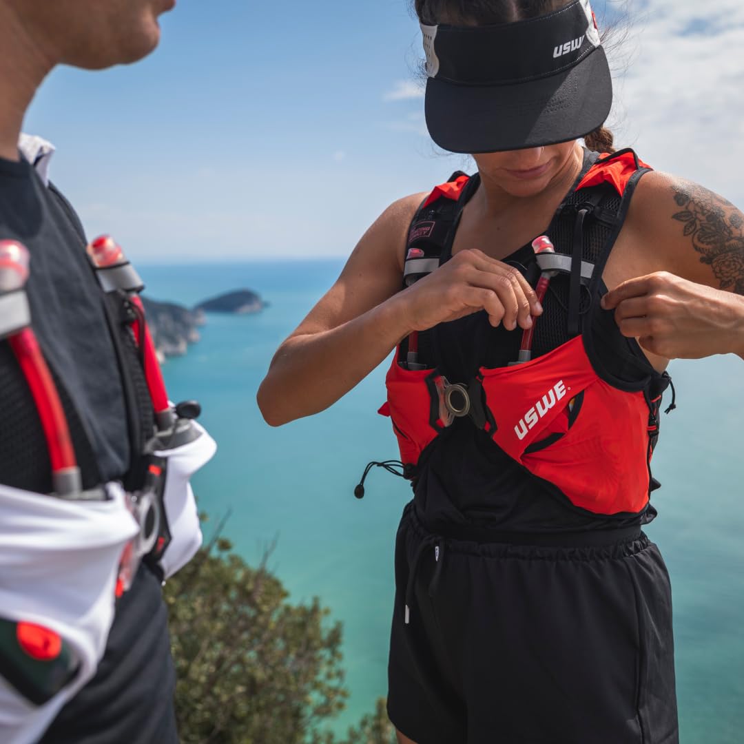 USWE Pace - Gilet da corsa con 2 flaconi da 500 ml, zaino per uomo e donna