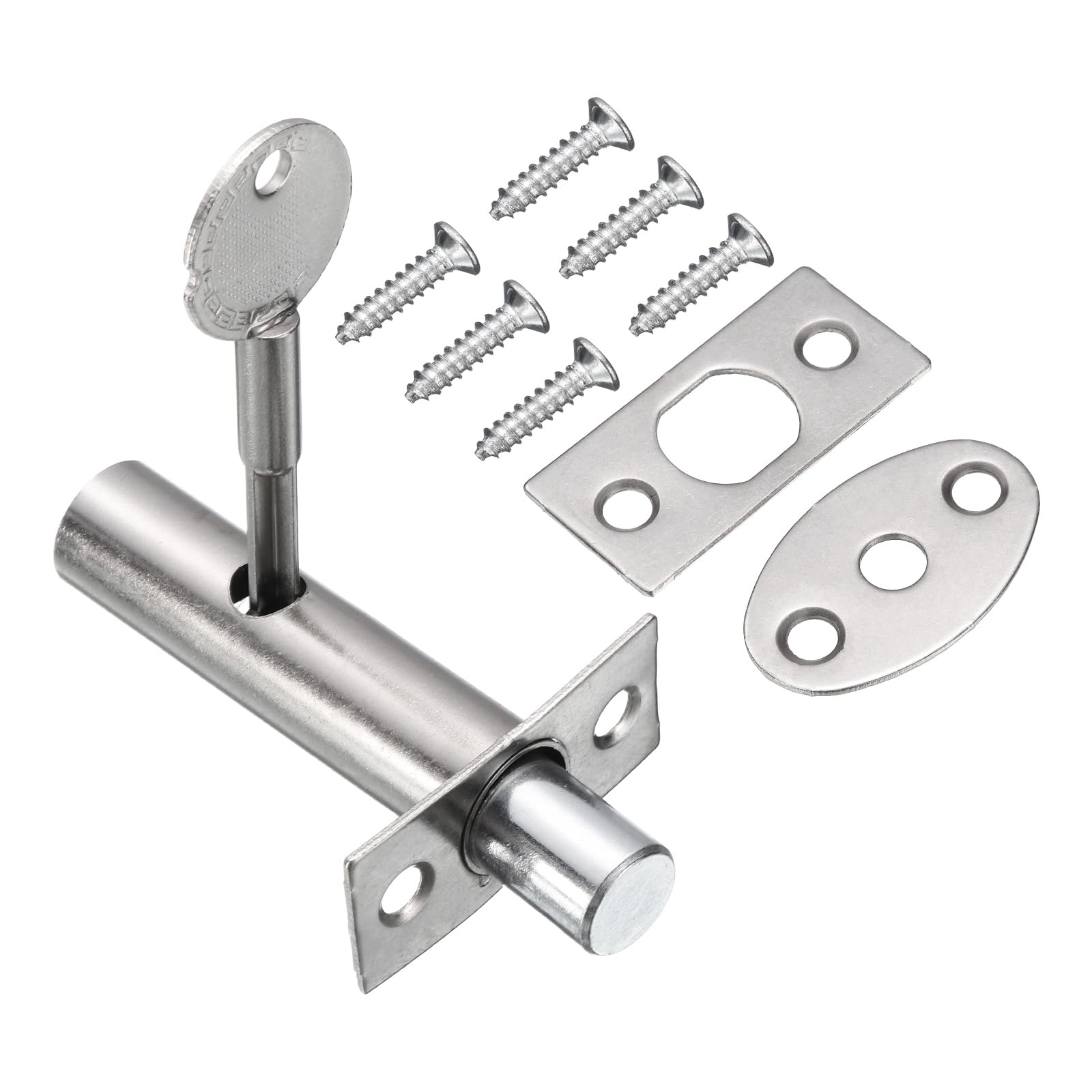 PATIKIL Steel Cylinder Core, 16 mm Hidden Mortise Lock Hidden Tube Well Key Mortise Lock with Key and Screw for Door Hardware, Silver