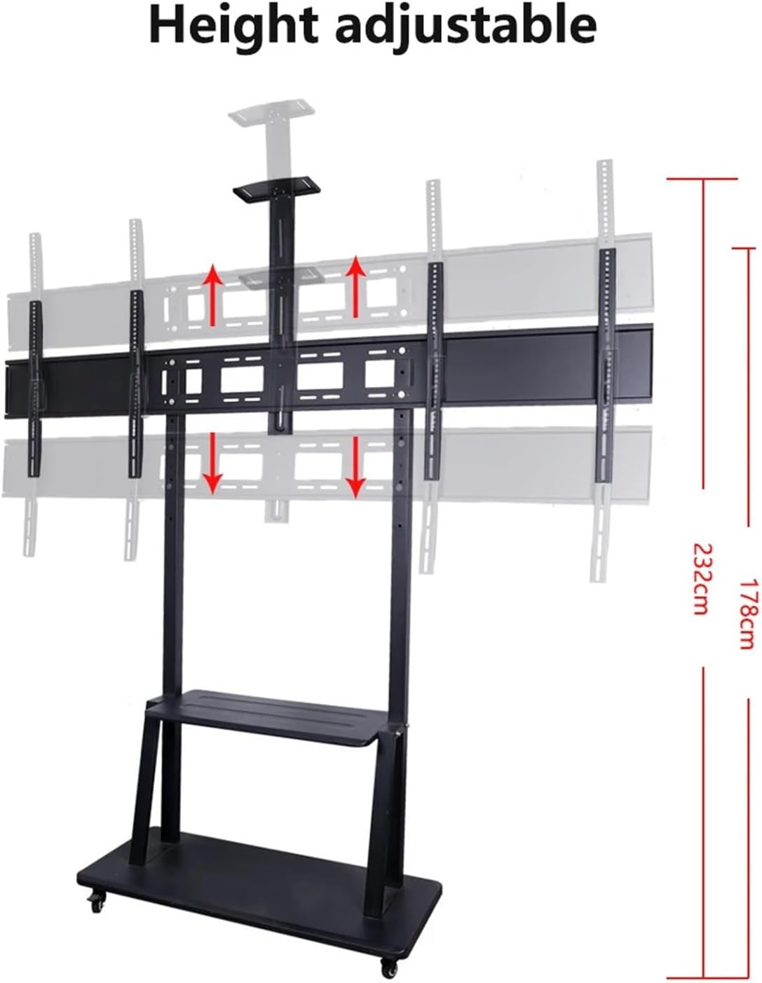 LCD TV Mobile Cart 32-100 Inch 1800 Dual Screen Video Conferencing TV Stand