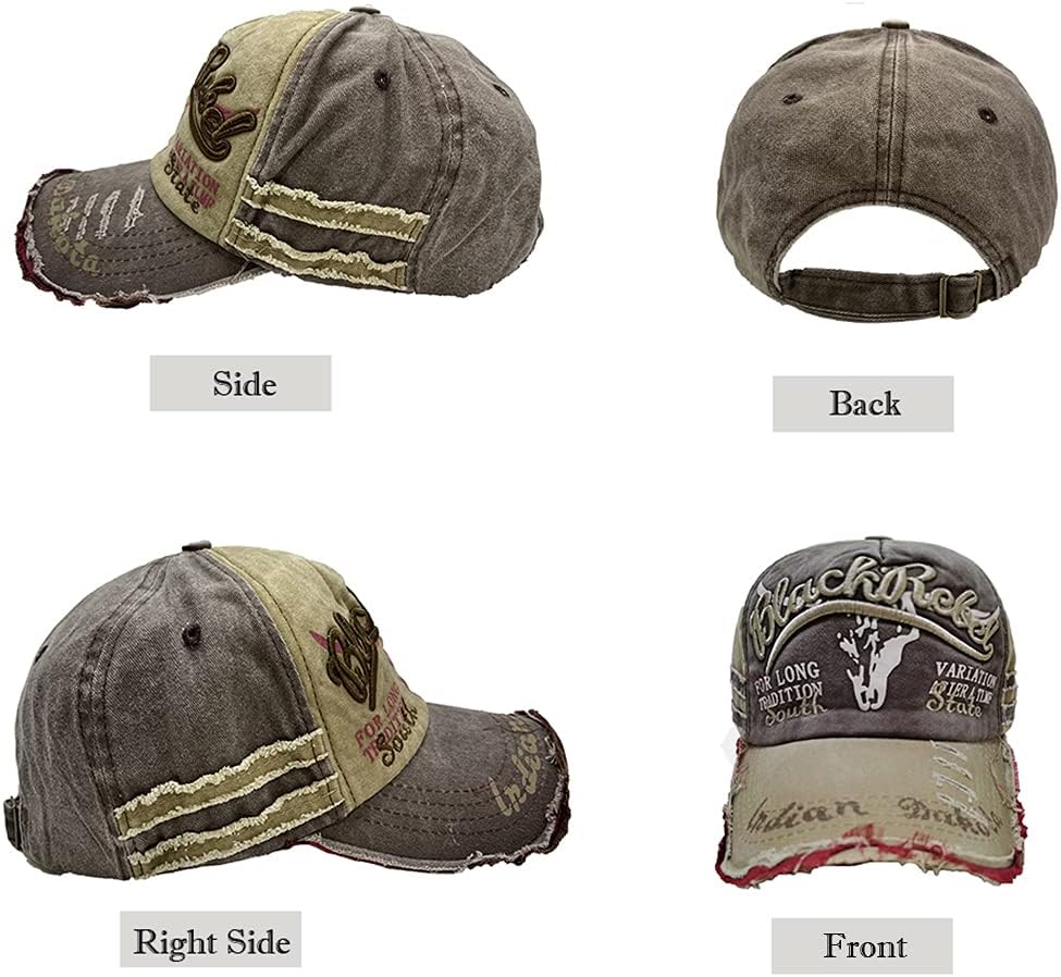 Vintage Baseball Cap Denim Cotton Frayed Edge Sunhat Adjustable Unisex - Image 4
