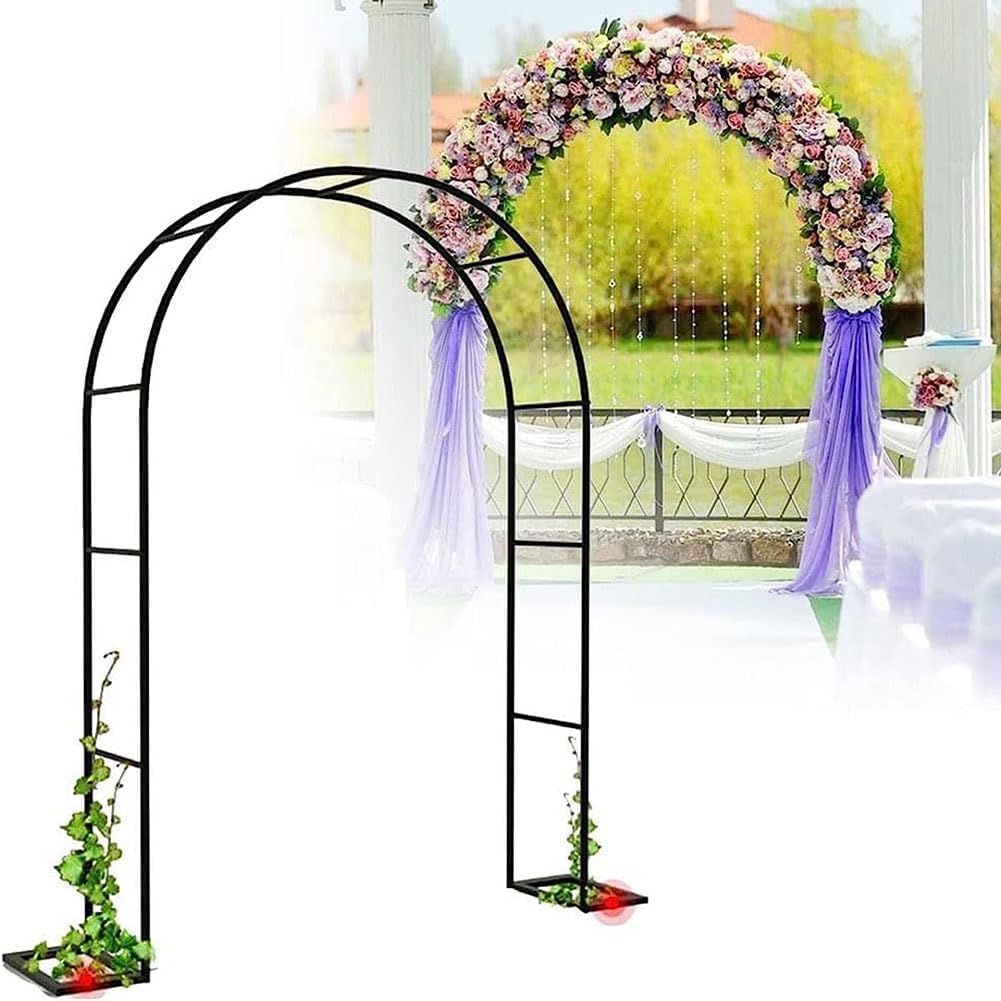 Entryway Garden Arch Arbour Metal Pergola Arbor, W180xh220cm W240xh220cm Strong Anti-Rust Tubular Trellis, for Climbing Plants Bridal Party Decoration,Green,W2.4M*H2.2M