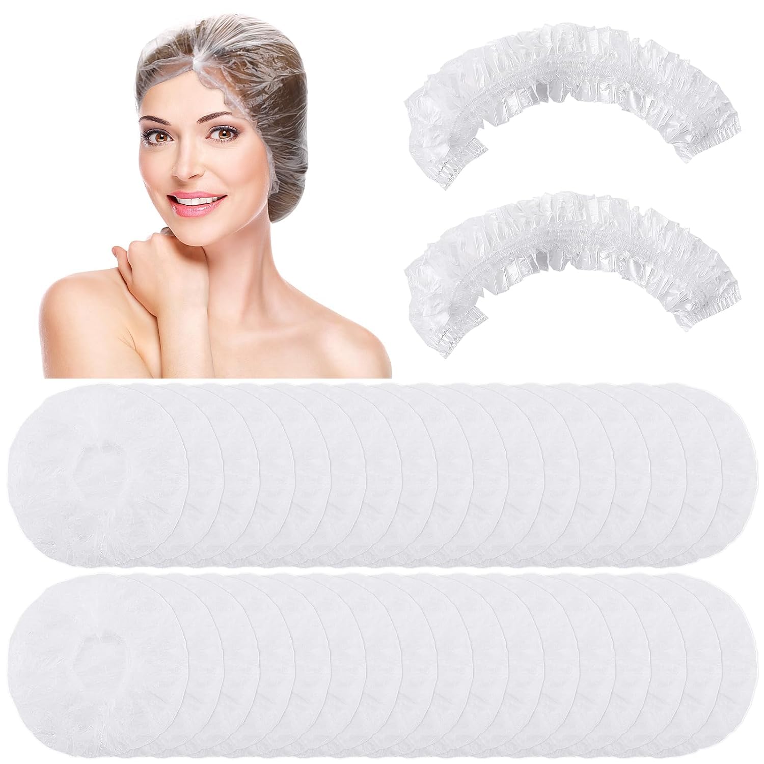 YANHONGXIAO Gorro de ducha desechable mejorado, 100 unidades de gorro de ducha transparente elástico de plástico impermeable para uso doméstico