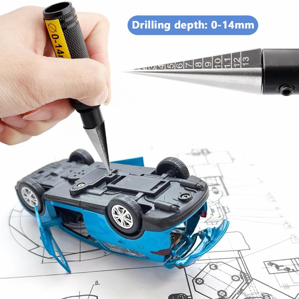 RC Car Body Reamer Repair Tool, 0-14mm Hole Puncher, Car Shell Body Hole Opener, Car Model Hole Reamer - Image 3