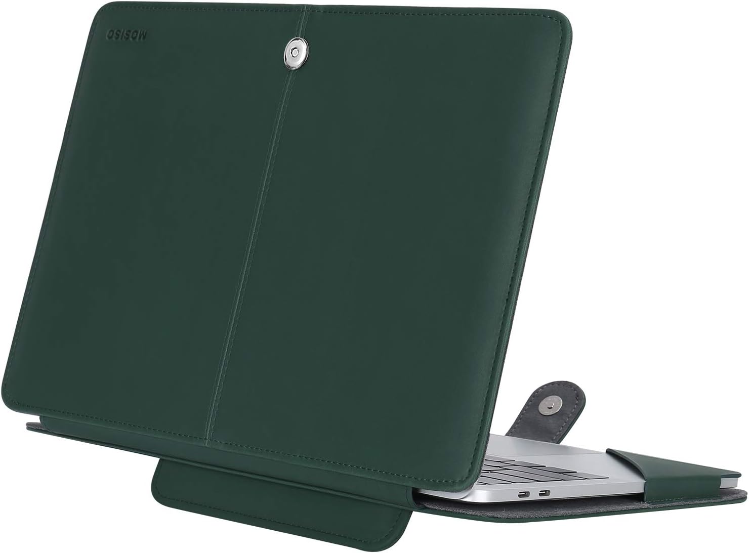 MOSISO Case Compatible with MacBook Air 13.6 inch M4 M3 M2 2025-2022 /Air 13 M1 2022-2018 /Pro 13 inch M2 M1 2025-2016, PU Leather Portfolio Protective Stand Cover, Deep Teal
