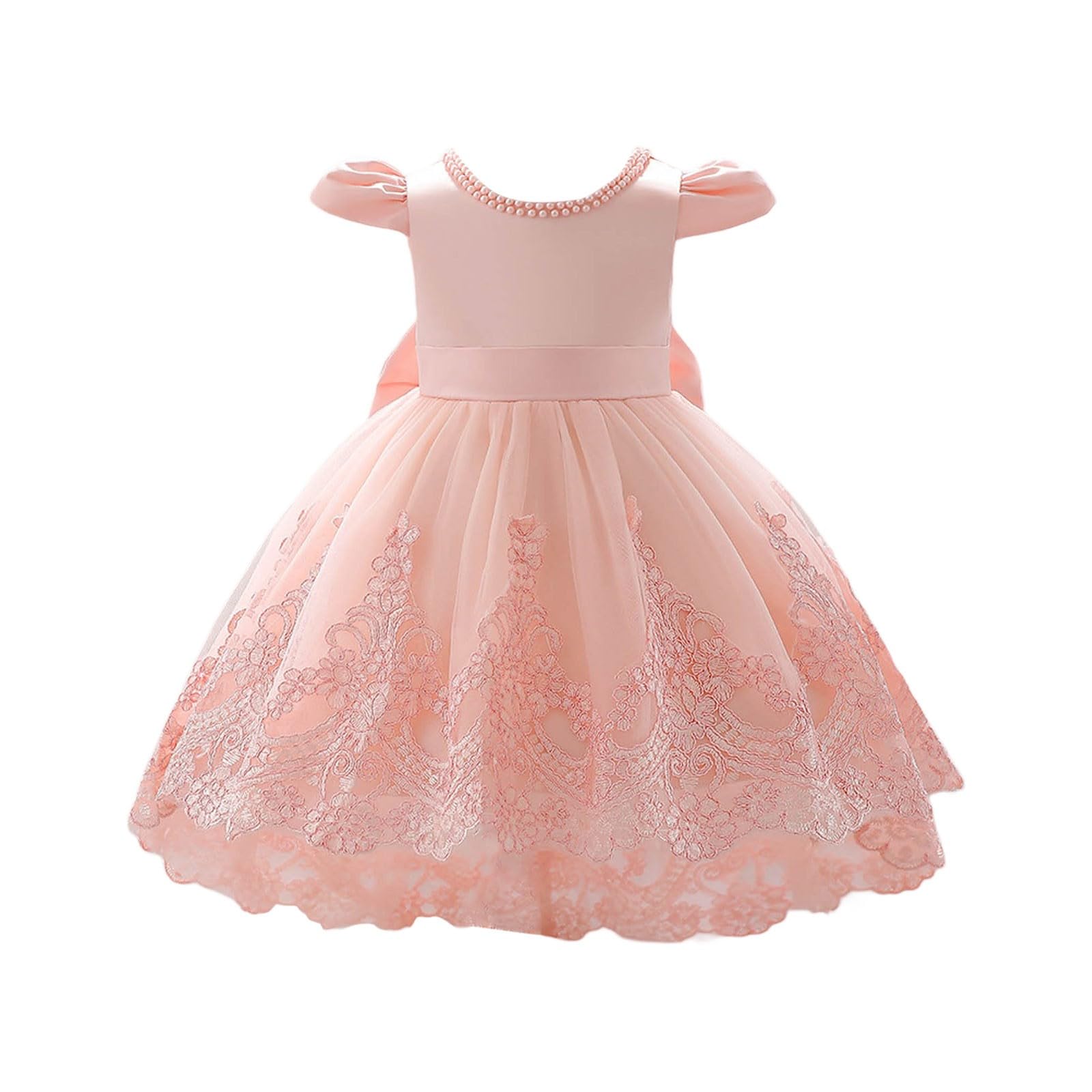 Genérico - Vestido elegante para niños, niña, princesa, ceremonia, boda, cumpleaños, con encaje, volantes, algodón, suave, cómodo, ajuste perfecto