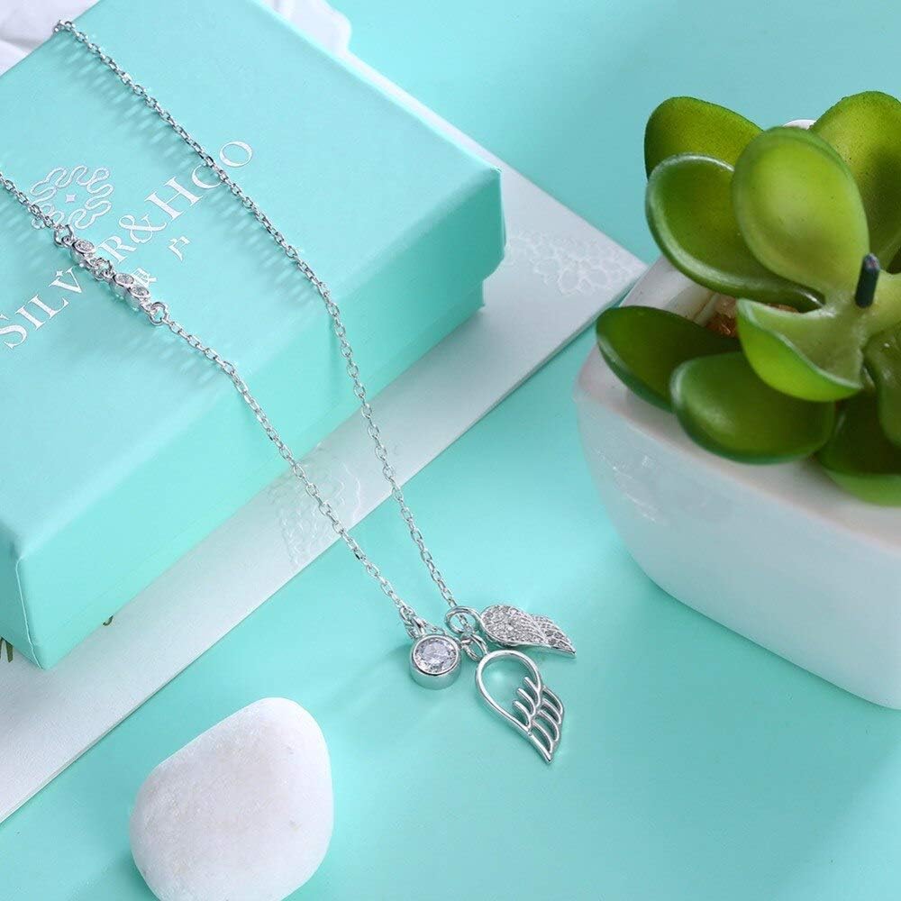Naszyjniki 925 Sterling Silver Naszyjnik Skrzydła Anioła Kobiety Biżuteria