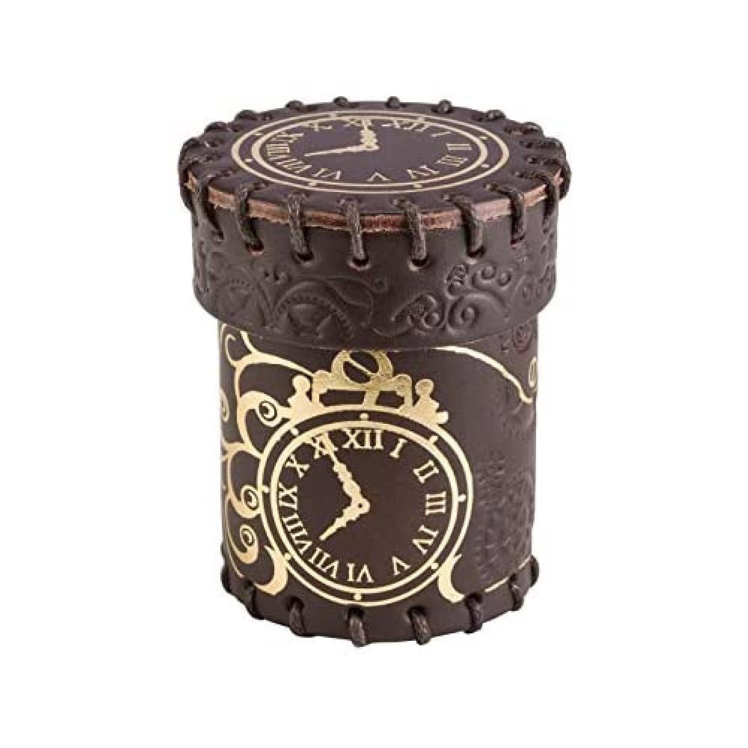 Q WORKSHOP-Qworkshop-Taza de Dados Steampunk de Cuero, marrón y Dorado, Color QWOCST02