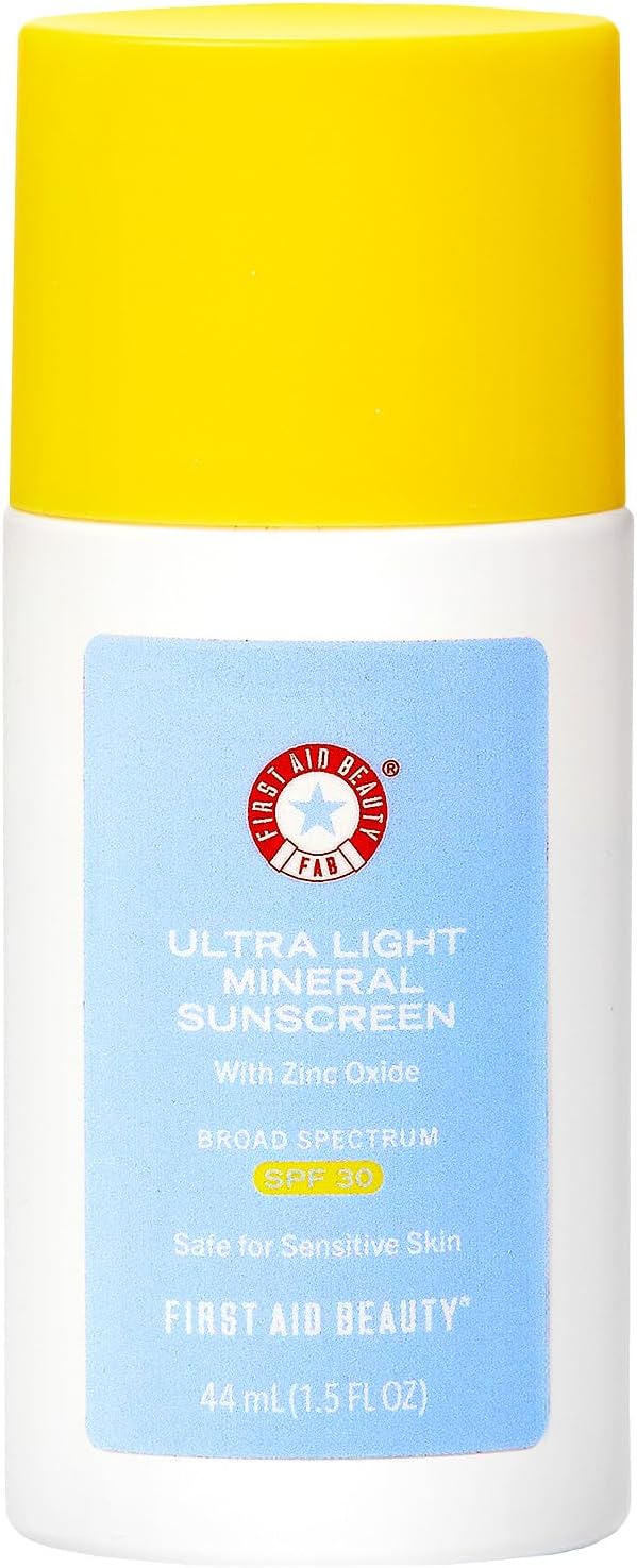 Weightless Liquid Mineral Sunscreen with Zinc Oxide Broad Spectrum SPF 30, Luxuriously Light Ultra Sheer Tint for Everyday Use, Non-comedogenic, Safe for Sensitive Skin, 1.5 oz