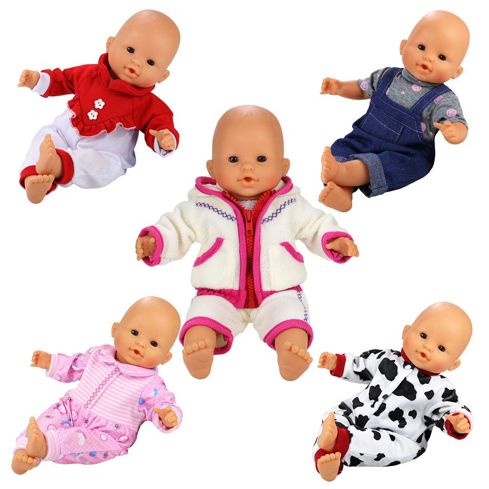 Barwa 5 Sets Cute Rompers Lovely Outfit Clothes for 36cm 14 Inch Baby Doll