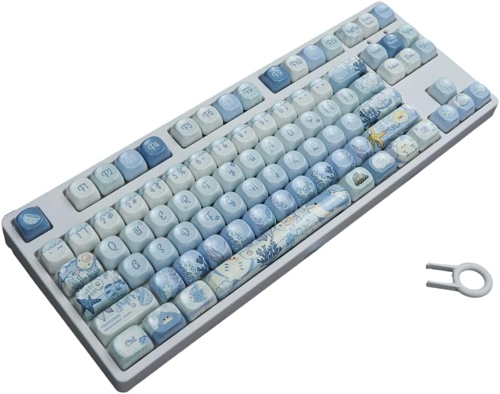 Ergonomic PBT Keycaps Smooth Mirror Finish Rounded Corner Keycaps for Mechanical