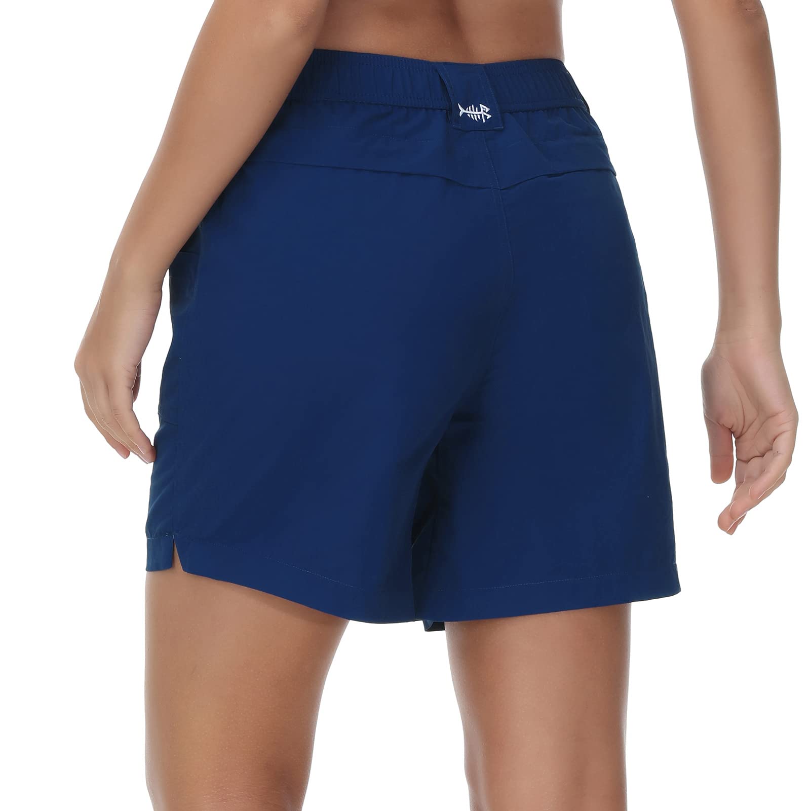 BASSDASH Women’s 7” Fishing Shorts UPF 50+ Water Resistant Quick Dry Lightweight Hiking Cargo Shorts with Pockets FP03W Dark Blue