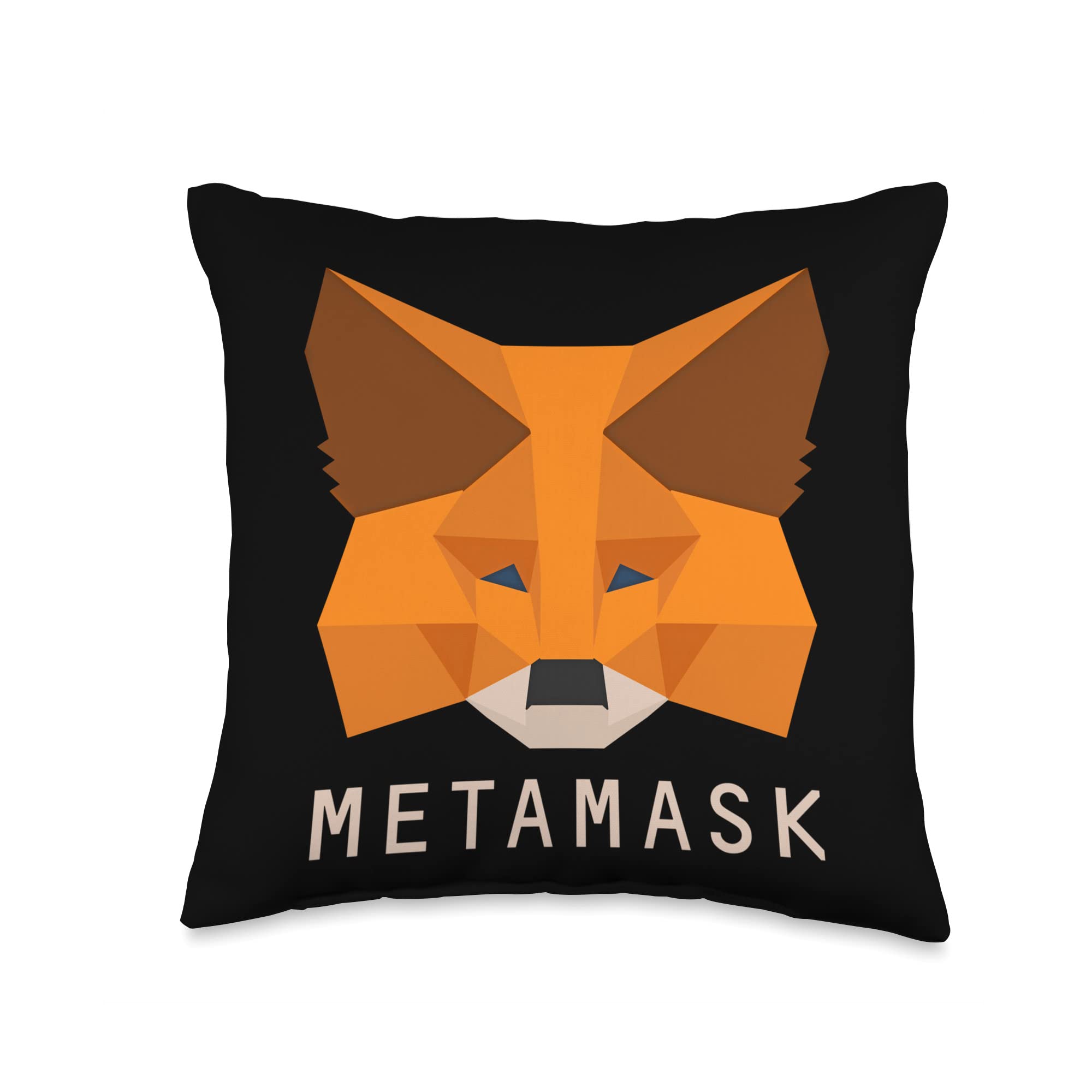 MetaMask Fox-Secure Crypto Wallet, Altcoin Token Exchange Throw Pillow, 16x16, Multicolor