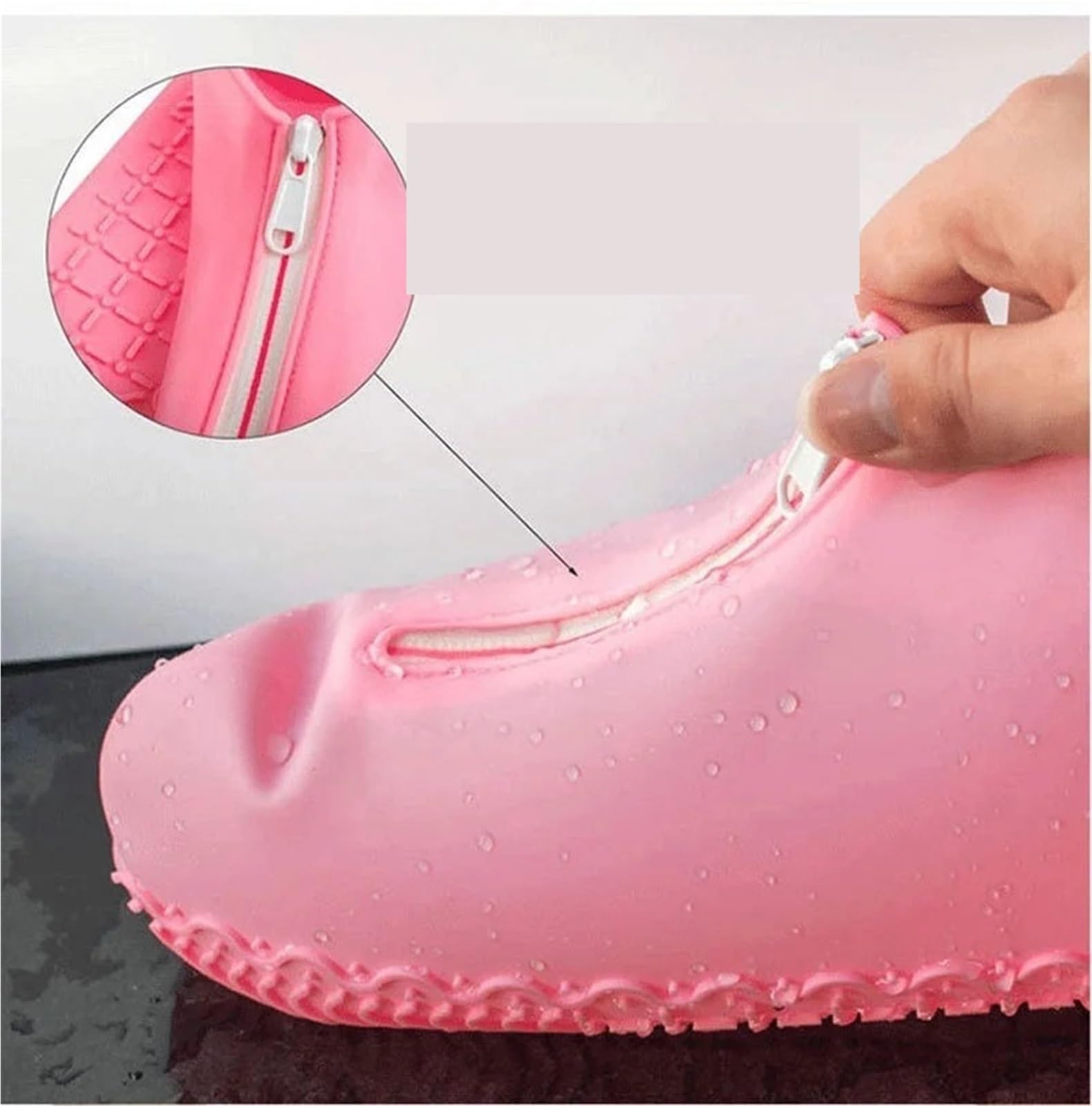 4 pares de zapatos for mujer y hombre, cubiertas con cremalleras, impermeables reutilizables for, antideslizantes silicona for lluvia para Protección