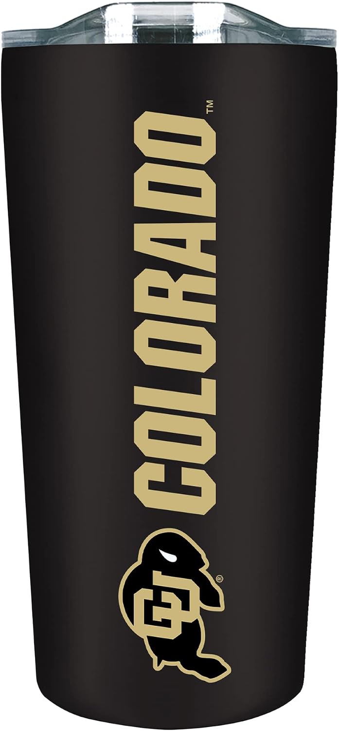 The Fanatic Group Personalized Colorado University Double Walled Soft Touch Tumbler, Design-1 - Black