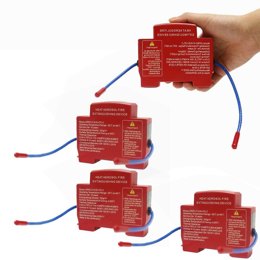 Dispositivo automático de extinción de incendios, extintor de incendios activado térmicamente para paneles eléctricos y salas de máquinas, ideal para almacenamiento de energía, 1 unidad