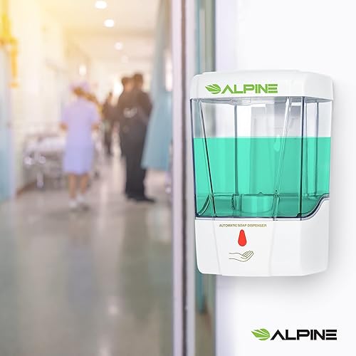 Miniatura 3 de Alpine Industries Alpine Industries - Desinfectante automático de manos de gel transparente de 23.7fl oz, comercial resistente, color blanco