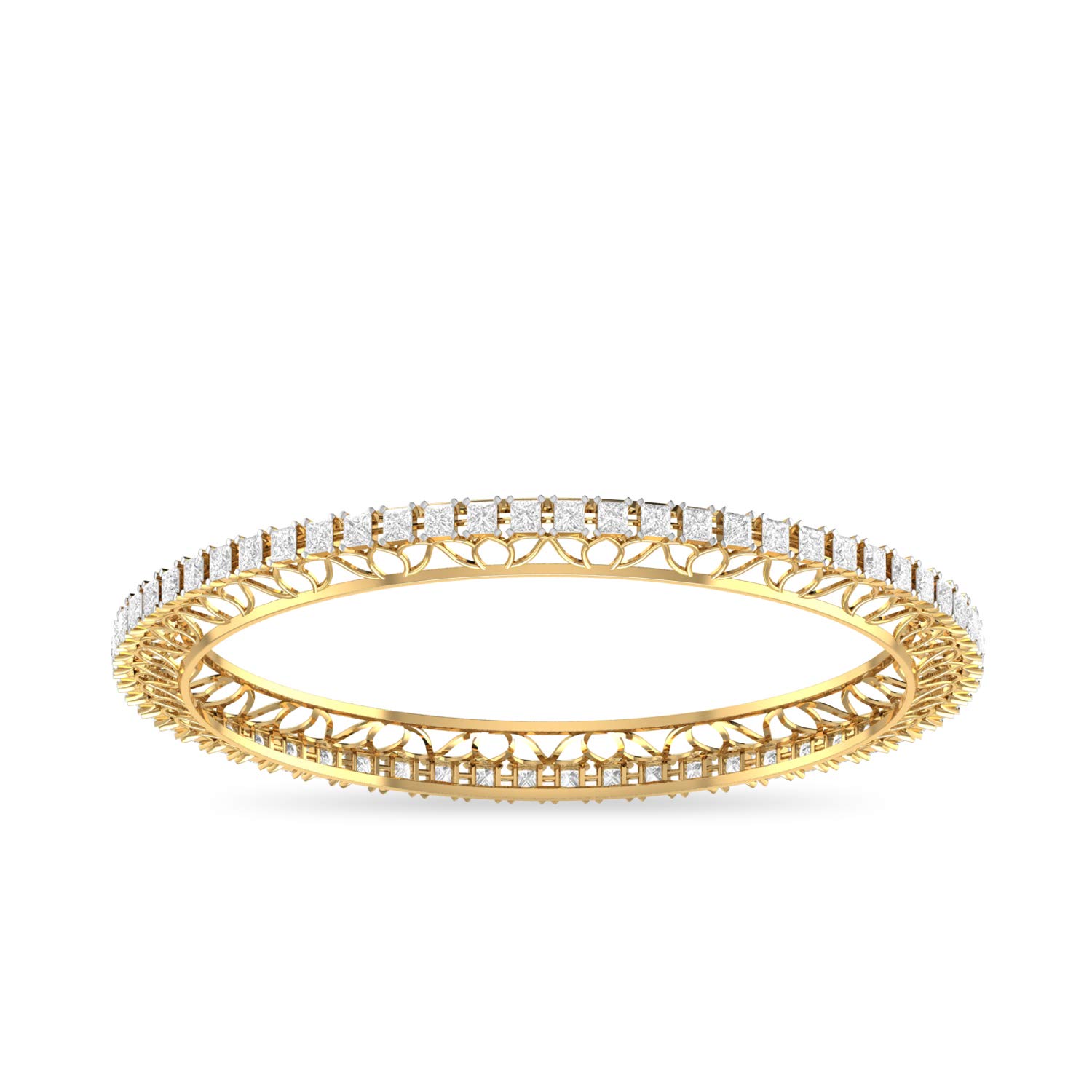 pc jeweller 14k (585) Yellow Gold and Solitaire Bangle for Women-picture-46