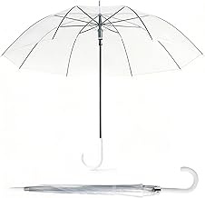 SHANN Long Automatic Windproof Umbrella Normal Size for Women, Youth, Waterproof, Curved Handle, Windproof, Ideal for Rainy Days.