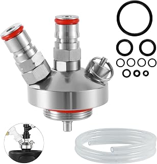 Mini Keg Dispenser, Beer Keg Spear Stainless Steel Double Ball Lock Quick Fitting Mini Keg Spear for Growler with 50" Beer Hose for 2L/3.6L/4L/5L/10L Mini Keg Growler