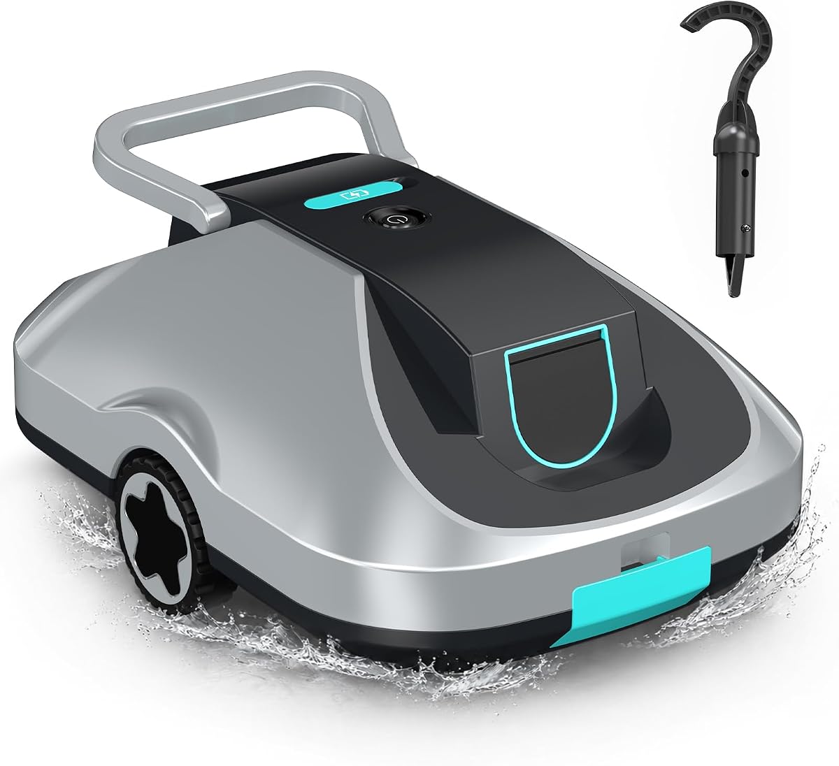 Robotic Pool Cleaner, Cordless Pool Vacuum for Above Ground & Inground Pools, 200mins Runtime Automatic Pool Vacuum Robot for Leaves & Dirt, Powerful Suction up to 2500 sq.ft, Self Parking-Sky