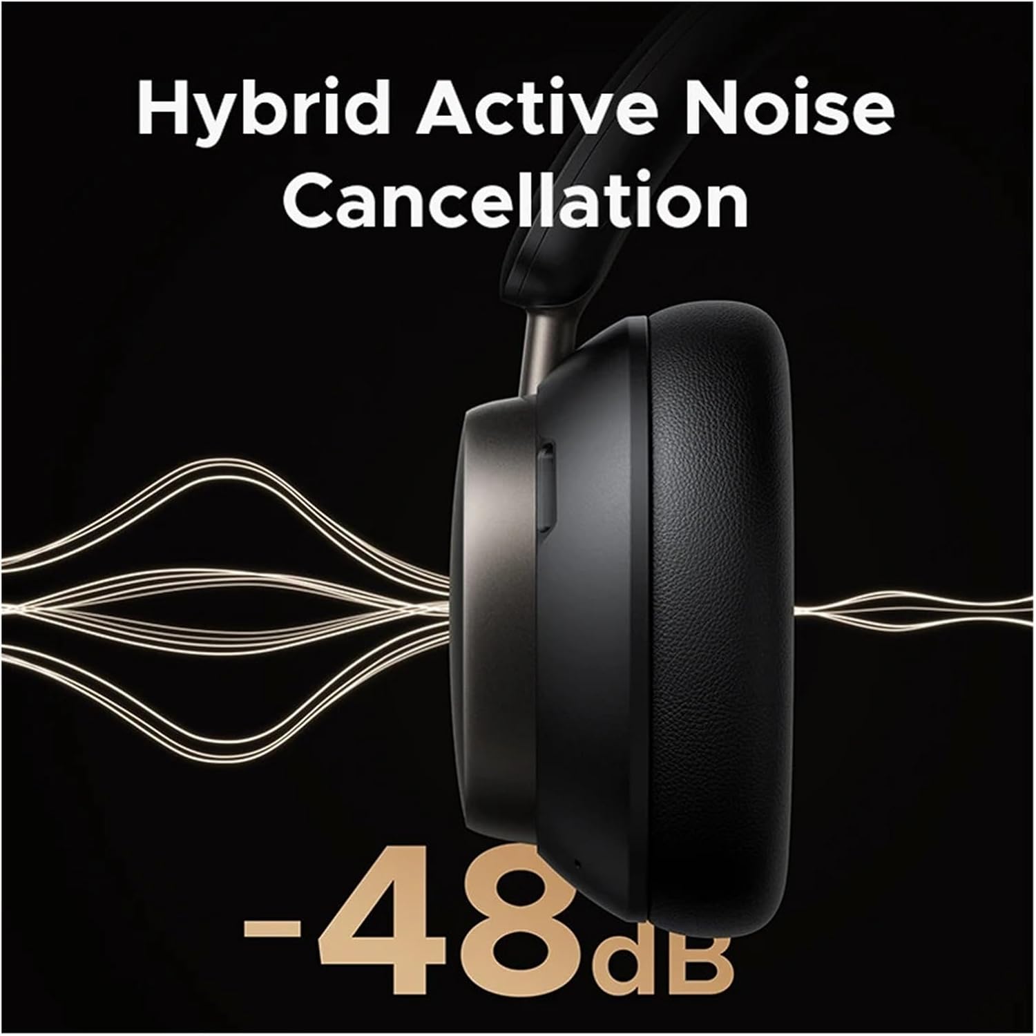 48dB ANC Wireless Headphones Over Ear Bluetooth Earphones Active Noise Cancellation Hi-Res LDAC 120h Playtime(Studio Pro (Black))