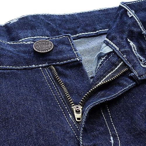 Image of PARIS HAMILTON Men Relaxed Fit Colorblocked Distressed Two Tone Stretchable Denim Jeans