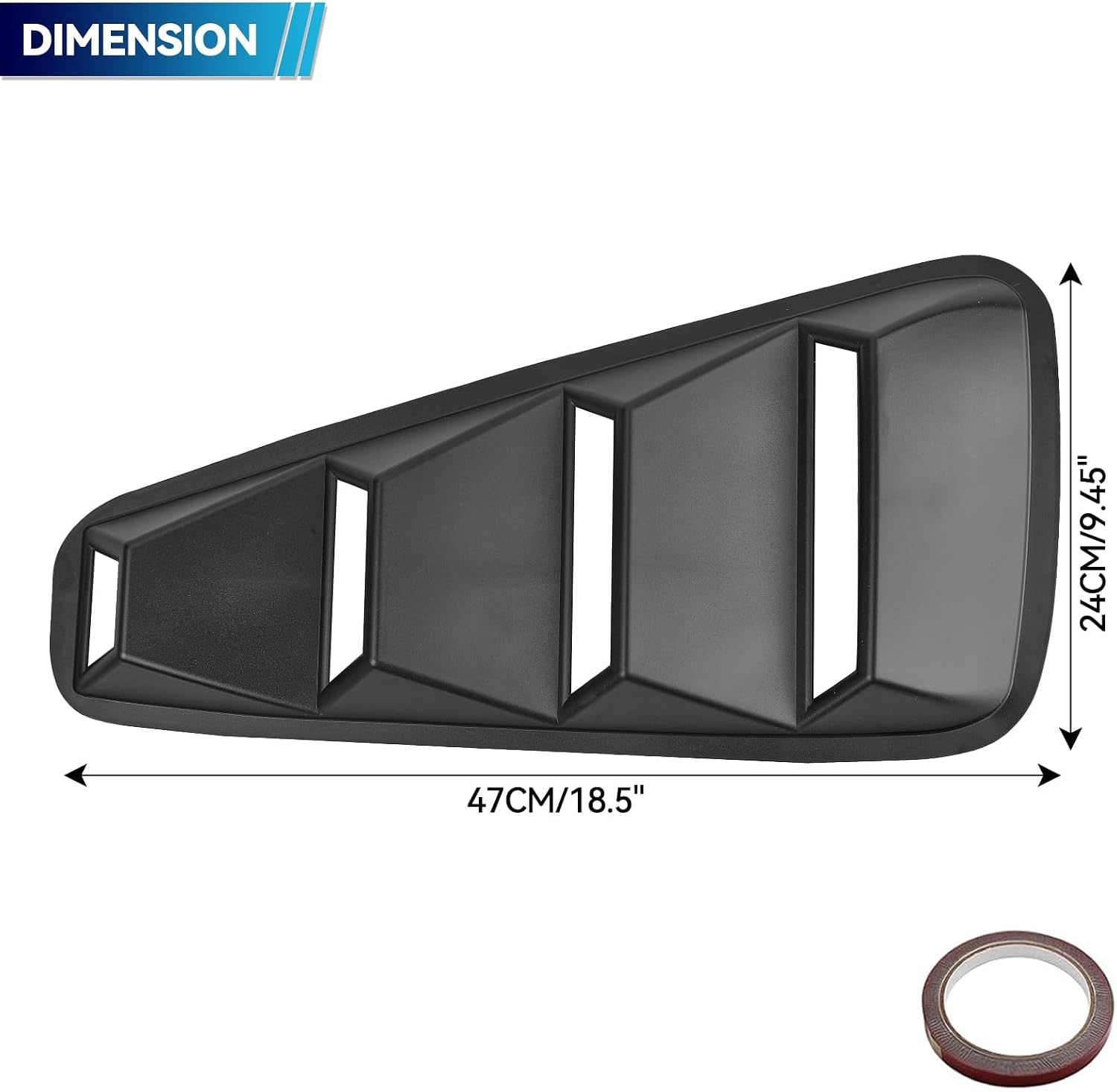 AUTOXBERT Pair Side Window Louvers for Ford Mustang 2005-2014 Auto InteriorABS Sport Style Air Vent Scoop Shades Cover Blinds Car Accessories, Black