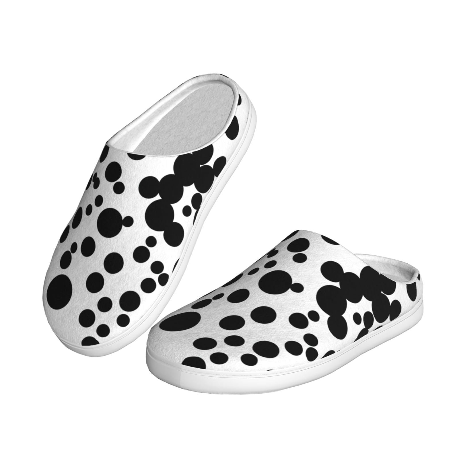 Nero & Bianco Grande Dot Stampa Adulto TPR Pantofole Lavabile per Uomo e Donna Traspirante e Accogliente Scarpe invernali