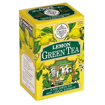 Mlesna Lemon Flavored Green Tea Loose Tea 200g - Pure Ceylon Finest Green Tea With Lemon Extracts Tea Box 7 oz