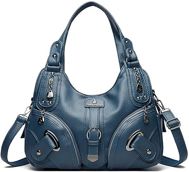 Women's Shoulder Strap Bag Women's Handbag Shoulder Bag Hobo Shoulder Bag Made of PU Leather Bags Women's Bag for Women Mother blue Unit size Backpack handbag
