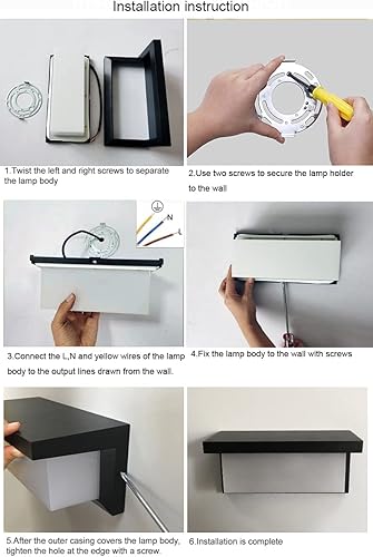 Vista 4 de Lámparas de pared modernas para exteriores, apliques LED de 18 W, lámparas montadas en la pared, luz negra mate de aluminio para casa, IP65