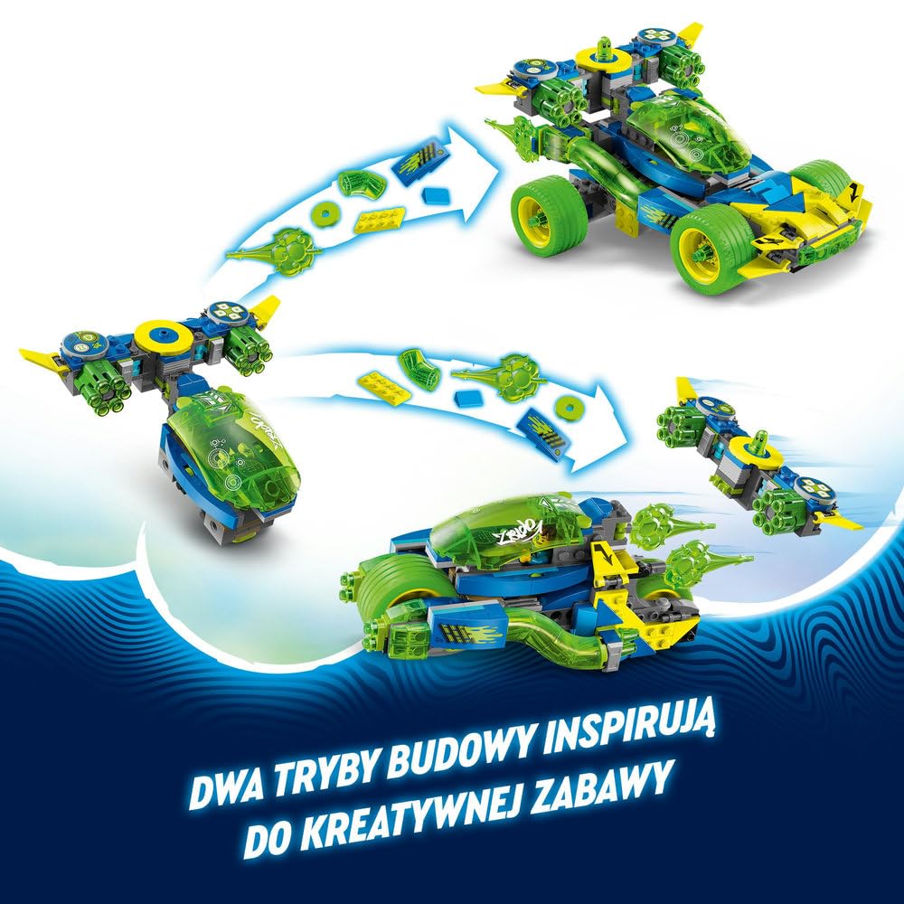LEGO DREAMZzz Samochód Wyścigowy Mateo i Z-Bloba, Konstrukcyjna Zabawka dla Dziecka do Zbudowania 2 w 1, Minifigurki Mateo i D-Shocka, Kreatywny Prezent dla 8-latka, Chłopca i Dziewczynki, 71491