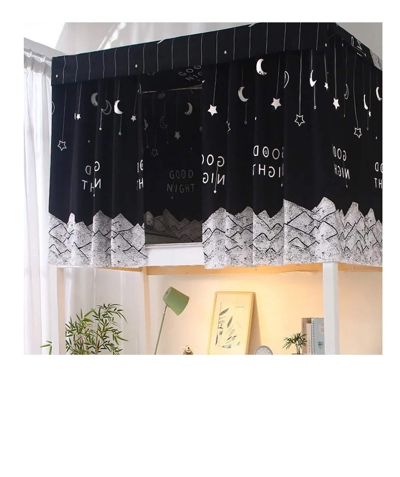 Cortina de cama litera opaca color 6 de 200x135cm de 3 piezas para dormitorios infantiles