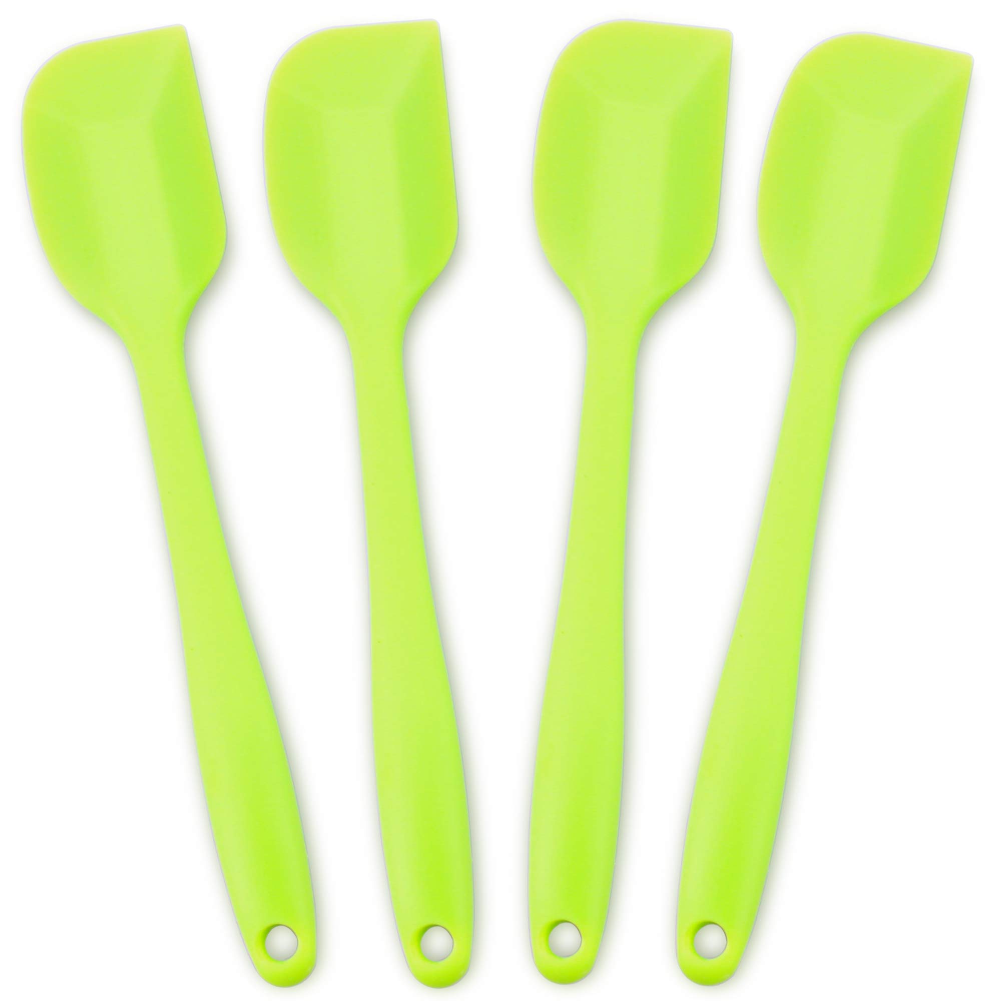 4‑Piece Silicone Spatulas Set Heat Resistant 600°F Seamless Steel‑Core Rubber Spatulas for Nonstick Cookware ALLWIN HOUSEWARE Uniform Length Kitchen Spatulas for Cooking & Baking, Green — image 1