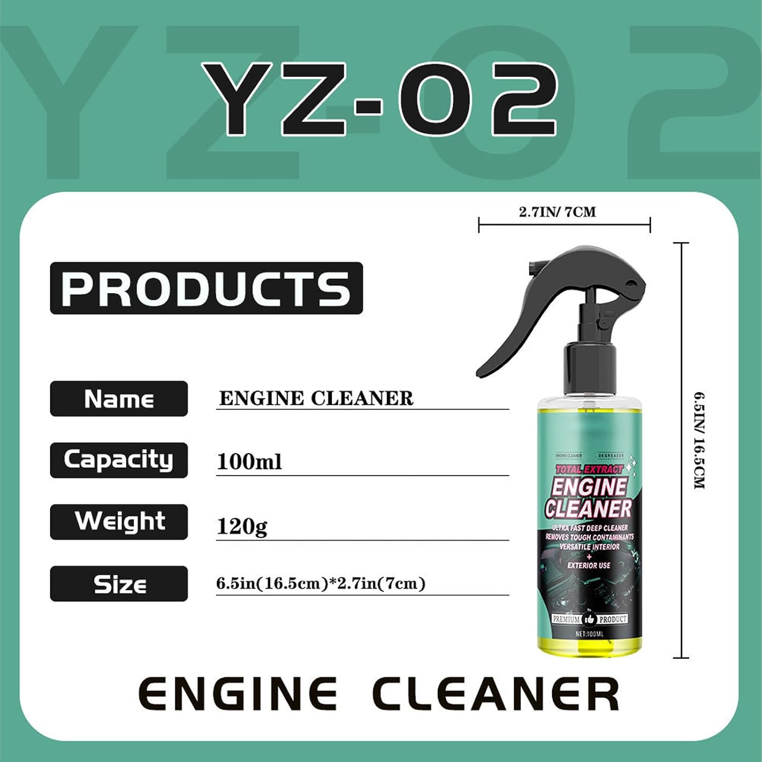 100Ml Car Engine Degreaser Sprayer Removes Heavy Oil & Protects Compartment Car Cleaner and Degreaser Sprayer