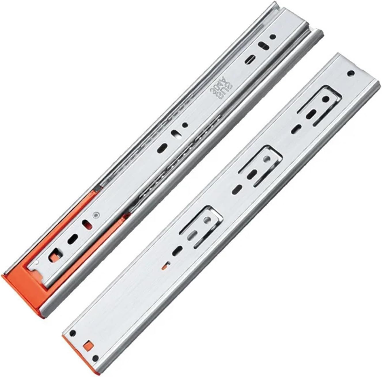 Stainless Steel Drawer Slides Soft Close Track Rail Sliding Three-Section Cabinet Furniture Hardware(Buffer,30cm)