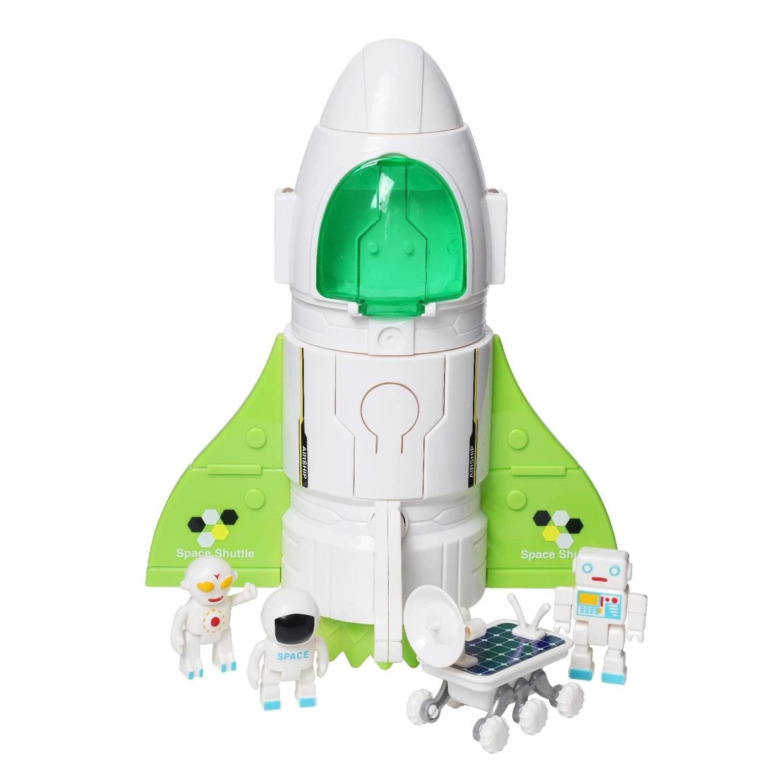 Spaceshuttle Mission Spatiale Fusée Jouet de Vaisseau Spatial avec et Son, 3 Figurines d'astronaute, Cockpit à charnière, spuff